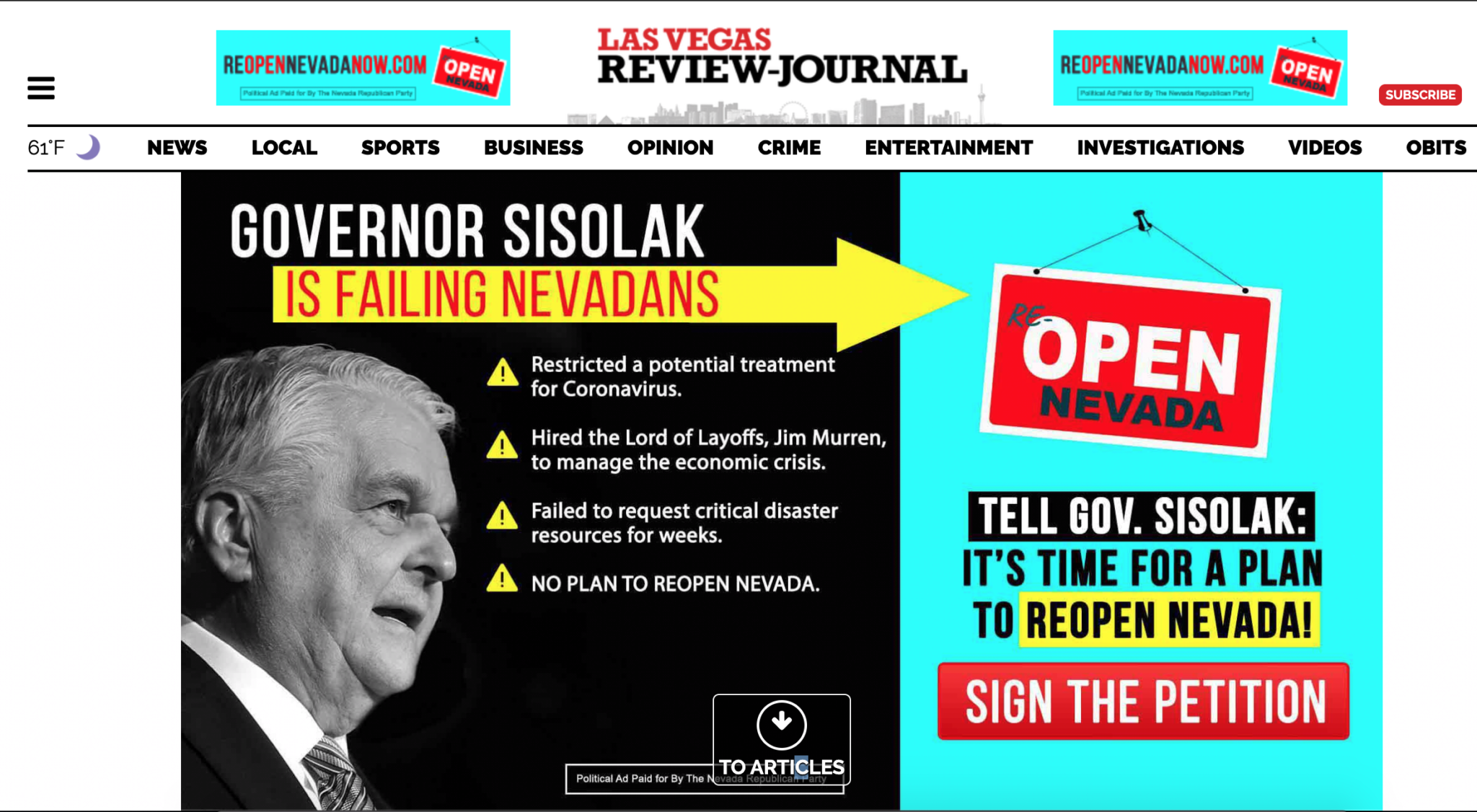 Nevada GOP Takes Over Las Vegas Review-Journal Homepage ...